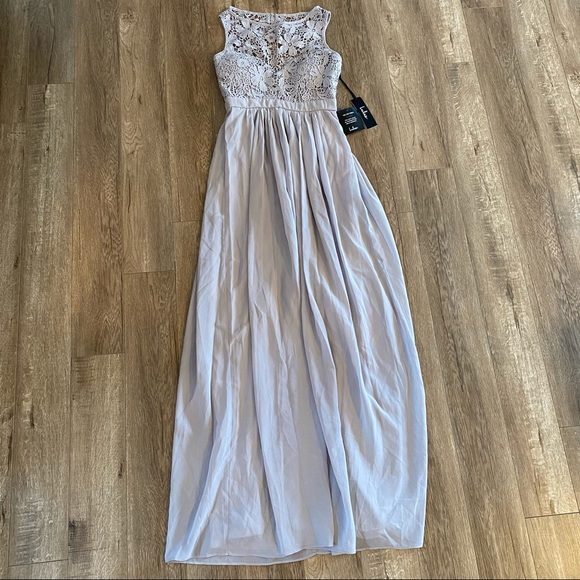 Lulus So Far Gown Lace Grey Maxi Dress - Picture 5 of 10
